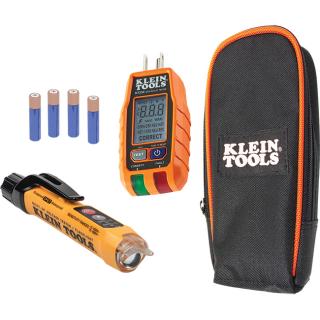 Klein Tools RT250KIT Premium Dual-Range NCVT and GFCI Receptacle Tester Electrical Test Kit